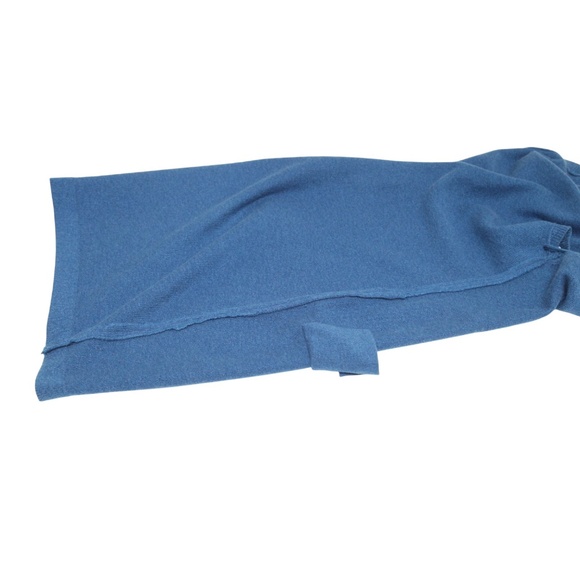 CHANEL Blue Sweater Dress Knit Pearls Shift Pockets Sleeveless Cashmere Sz 34 - Picture 10 of 10